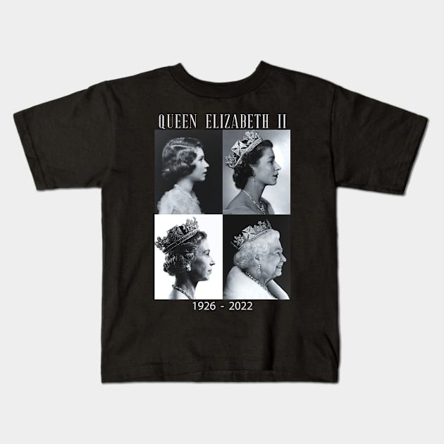 Rip Queen Elizabeth II God Bless the beautiful Queen 1926-2022 Kids T-Shirt by myartworkdiary